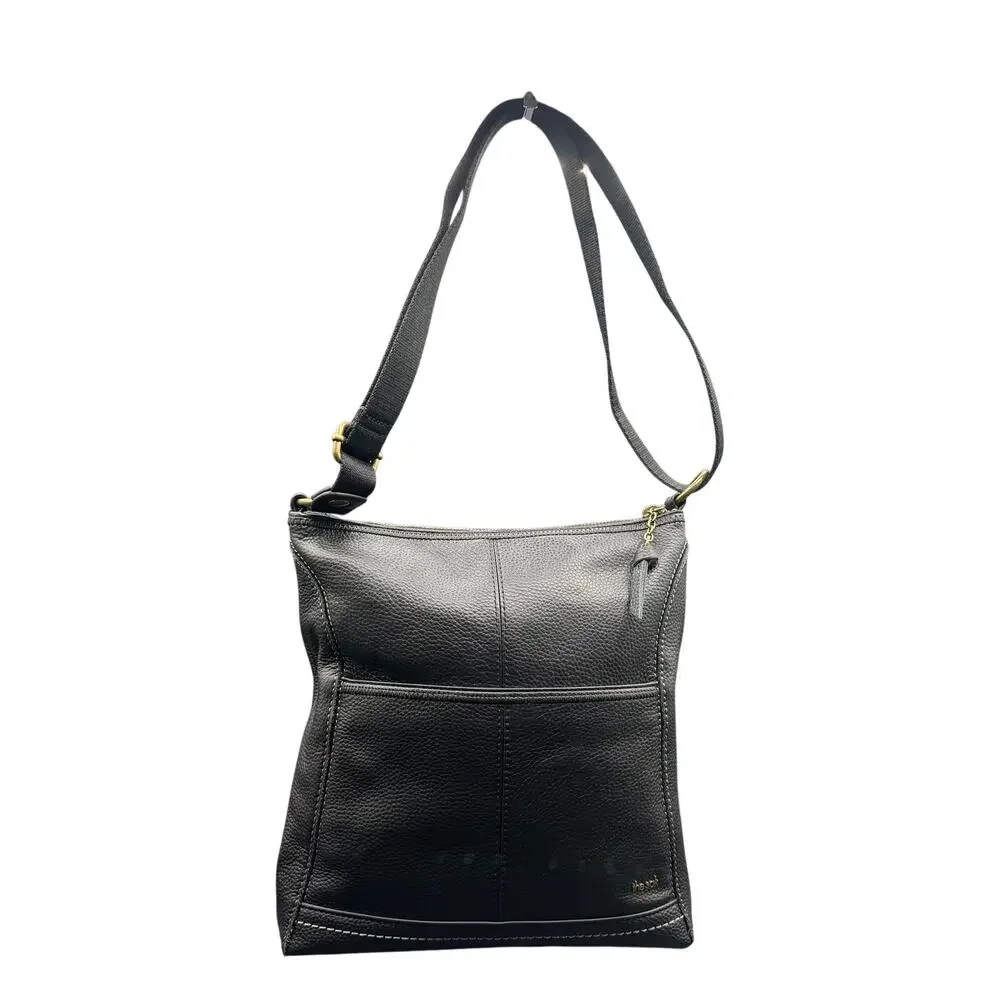 The Sak Lucia Black Pebbled Leather Crossbody Bag Near Perfect